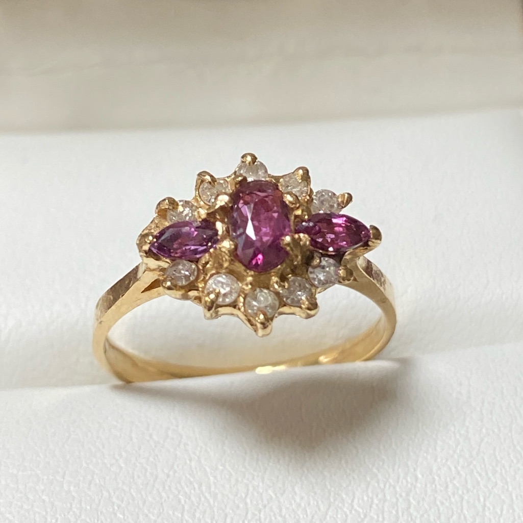 Genuine Diamond Ruby Ring Genuine 14kt Gold